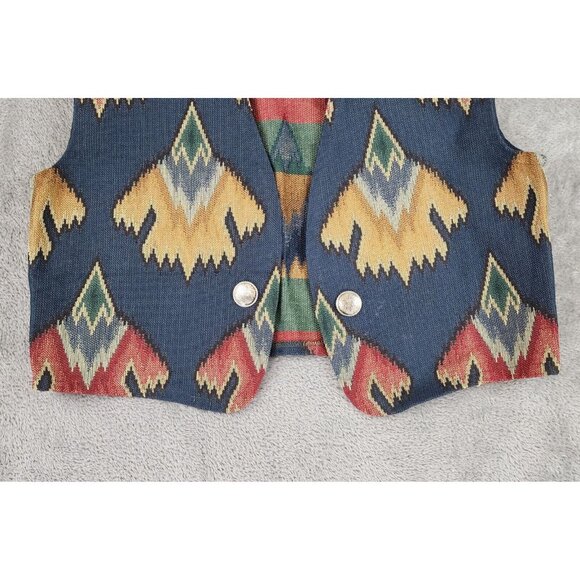 Comoni Designs Womens Small Navajo Tapestry Leather Southwestern Vintage Top - Picture 7 of 7
